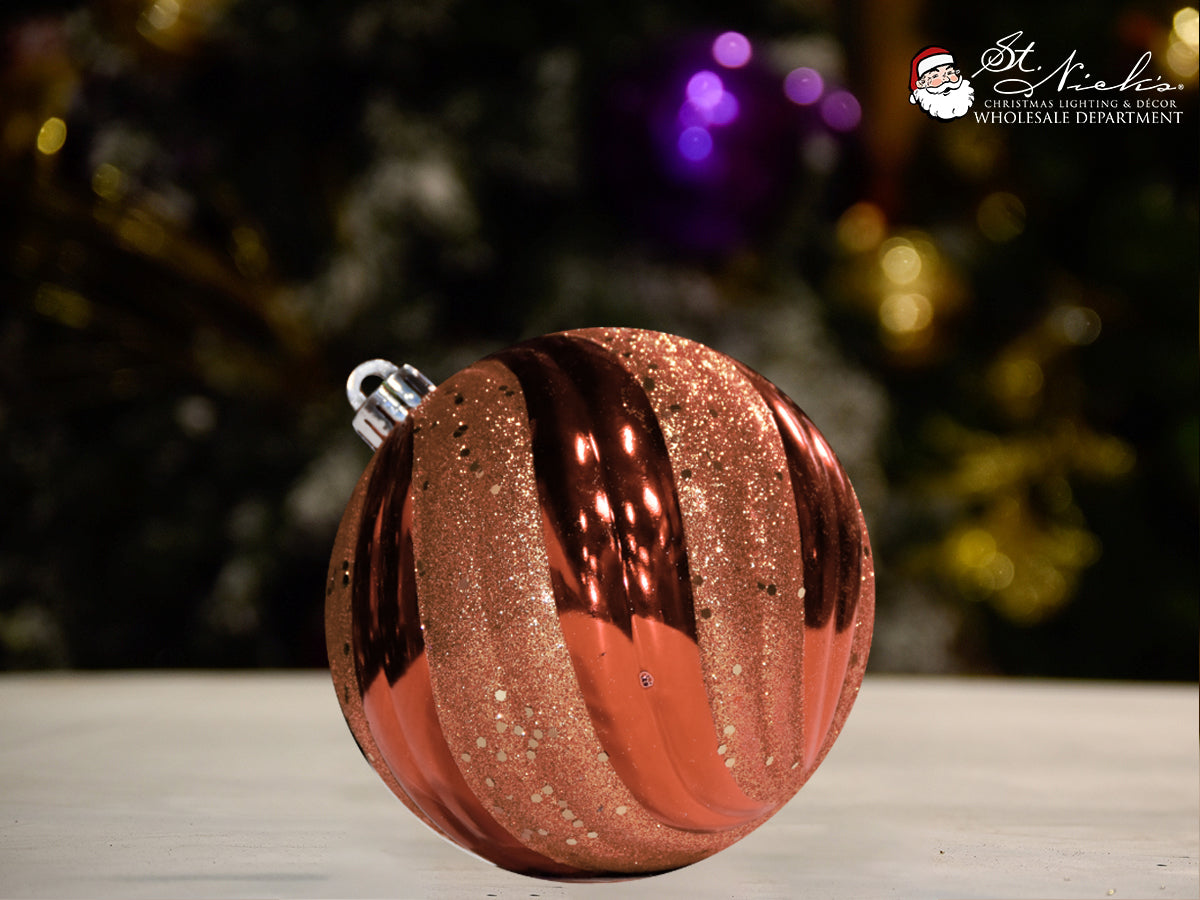 rosegold-wave-shiny-with-glitter-sequin-christmas-tree-decor-ornament-150mm-st-nicks-CA
