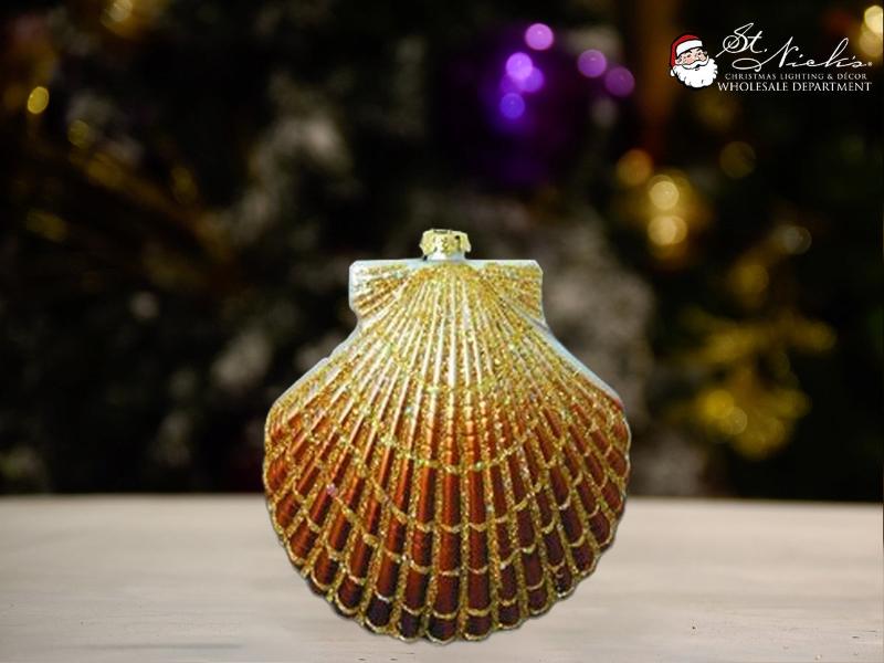 SEA SHELL WITH GLITTER - 300MM - Ornament