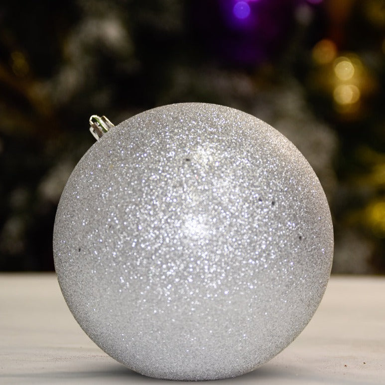 Silver Glitter Ball  - Ornament