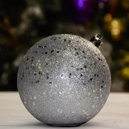 Silver Glitter with Shiny Ball - 100MM - Ornament