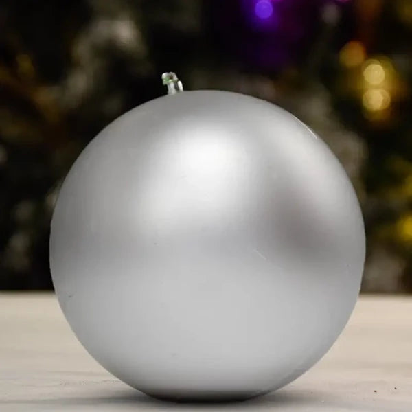 Silver Matte Ball - 100MM - Ornament