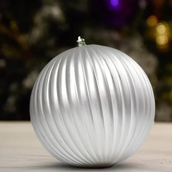 Silver Matte Pumpkin - 150MM - Ornament