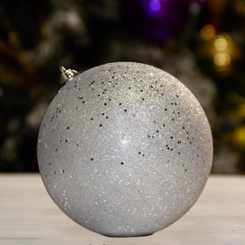 Silver Shiny Sequin Ball - 100MM -Ornament