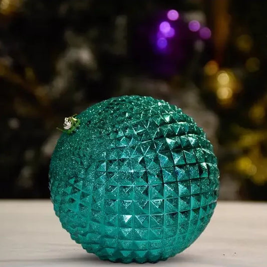 TEAL SHINY WITH GLITTER DURIAN - 150MM - Ornament